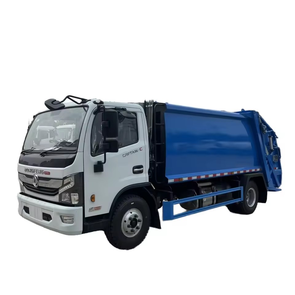 &Ouml;zelleştirilmiş Dongfeng 4x2 Dizel Atık Kompakt&ouml;r Kamyon 7 CBM Kapasite 240L 660 L Mavi &C