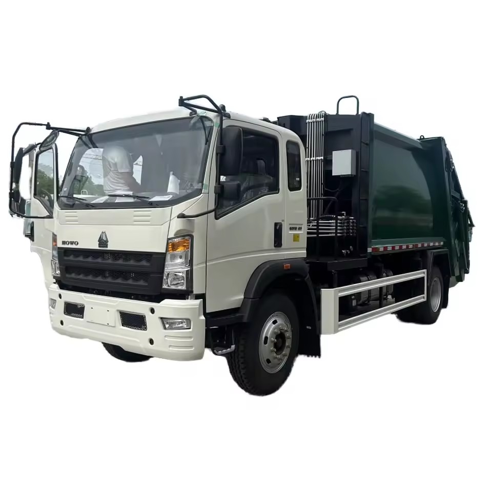 HOWO 4x2 Manuel Transmisyon Atık Toplama Aracı Verimli Arka Y&uuml;kleyici &Ccedil;&ouml;p Kamyonu K