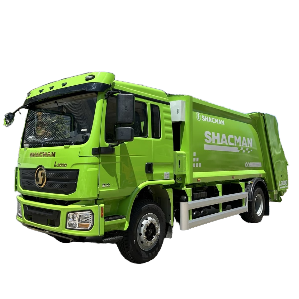 SHACMAN 12CBM Arka Y&uuml;kleyici &Ccedil;&ouml;p Kamyonu, Hidrolik Sıkıştırma Sistemi, Y&uuml;ksek 