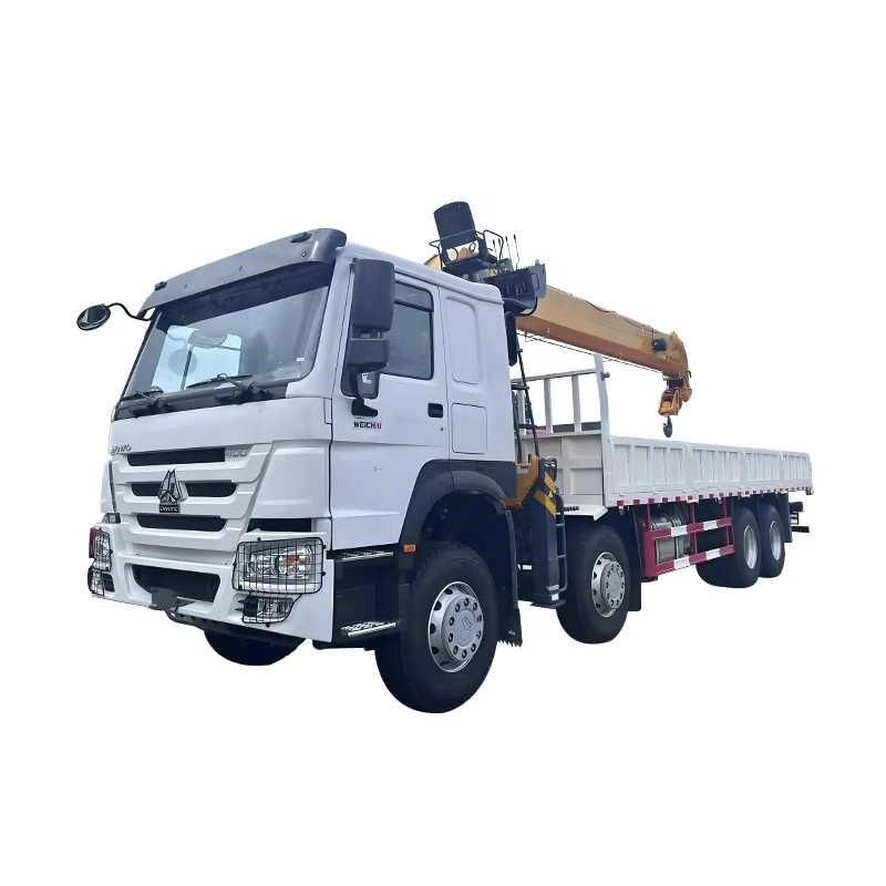 Howo Ağır 8x4 14 Ton Teleskopik Boom Vin&ccedil; Ağırlık Kaldırma I&ccedil;in Kamyon Montajlı Knuckl