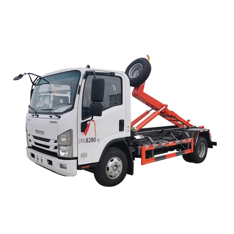 Japonya Markası ELF KV100 Mini Kanca Asans&ouml;r &Ccedil;&ouml;p Kamyonu Dizel Atık Toplama &Ccedil