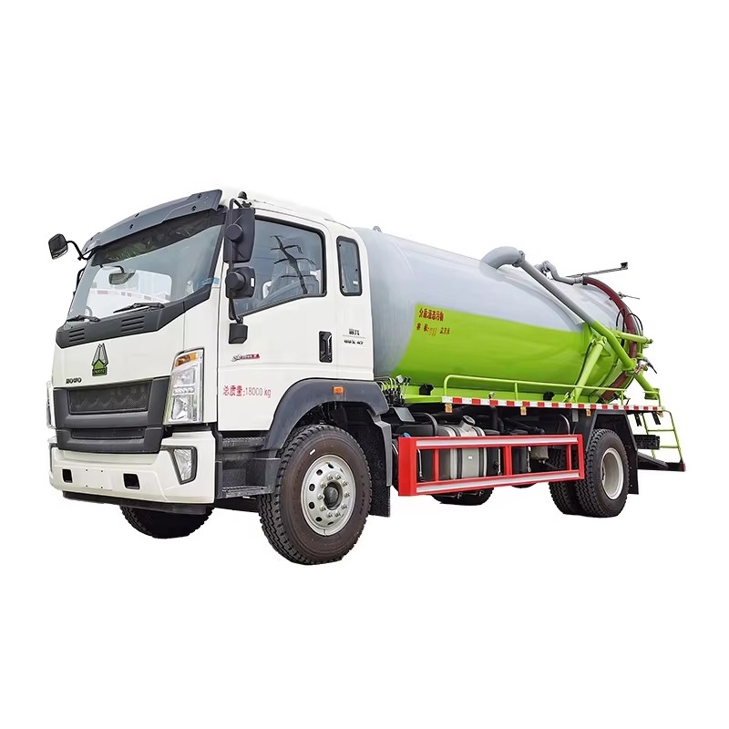 Sinotruck Howo 5000L Sewage Emme Kamyonu 4x2 Vakum Septik Fekal Emme Temizleme Tanker Kamyonu