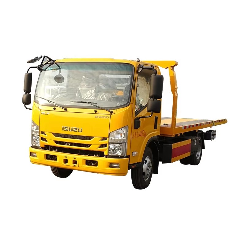 1SUZU ELF KV100 D&uuml;z Yataklı Wrecker &Ccedil;ekme Kamyonu 4x2 Satılık Yol Kurtarma Wrecker Kamyo