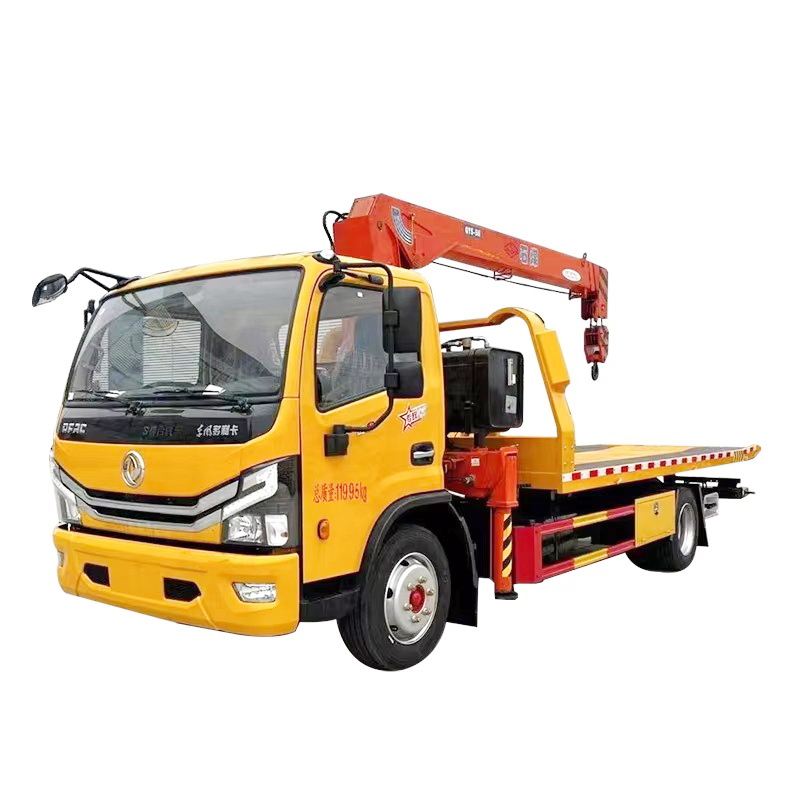 Acil Kurtarma I&ccedil;in 5 Ton Boom Vin&ccedil; D&uuml;z Yataklı Wrecker Kamyonu Ile Monte Edilen D