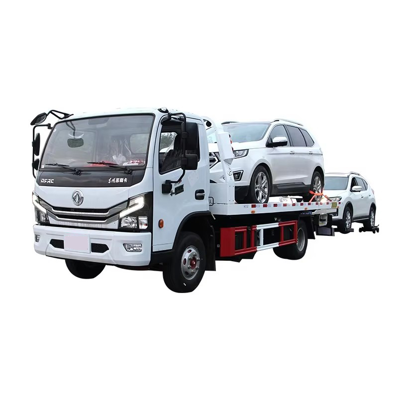 Dongfeng 4 Ton D&uuml;z Yataklı &Ccedil;ekme Wrecker Kamyon Yol Aracı Rescu I&ccedil;in Vin&ccedil; 
