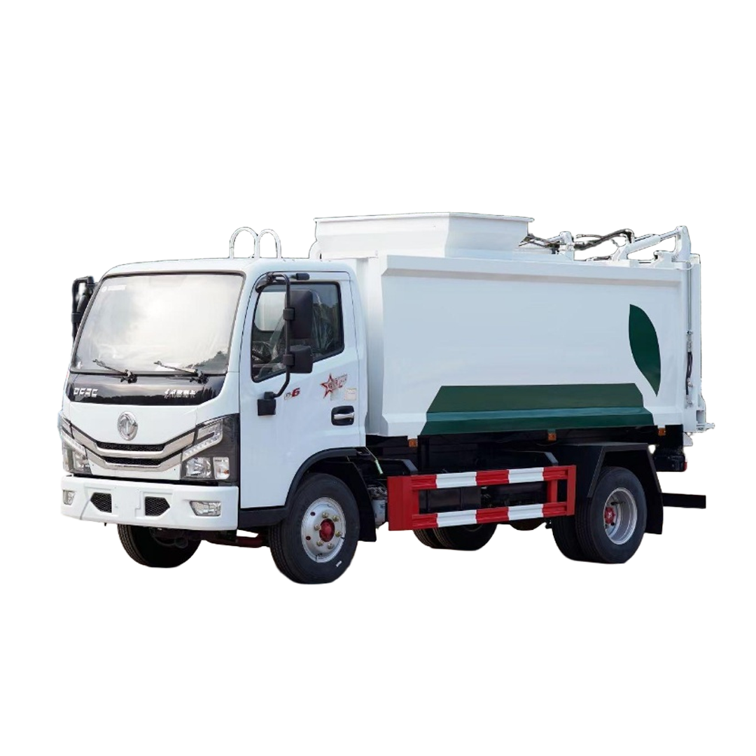 Dongfeng 8CBM Manuel Sıkıştırma &Ccedil;&ouml;p Kamyonu Sızdırmaya Dayanıklı Tasarım Yan Y&uuml;klem