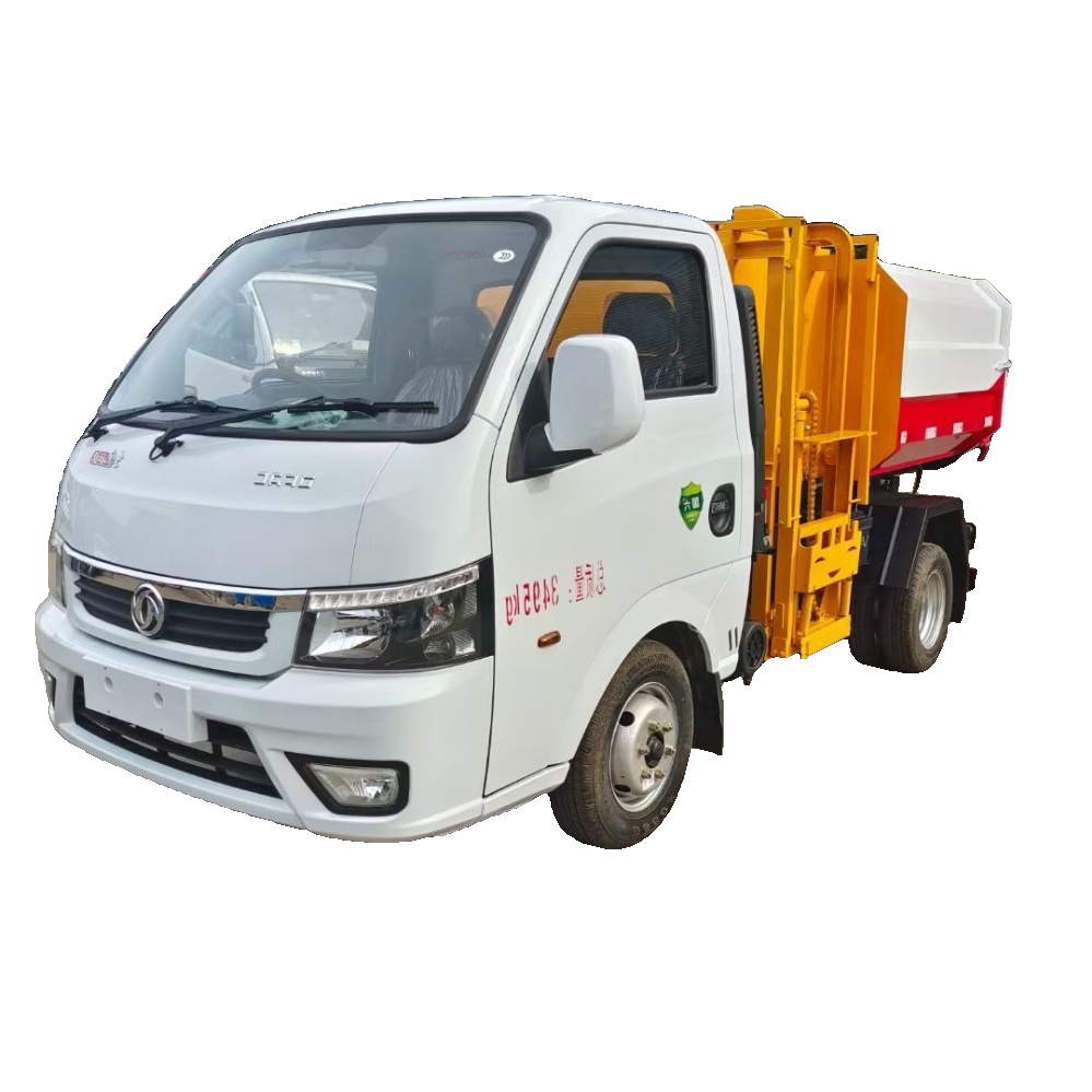 Dongfeng 5CBM Dizel Motor Kompakt Yan Y&uuml;kleme Sıkıştırma &Ccedil;&ouml;p Kamyonu Arka Y&uuml;kl