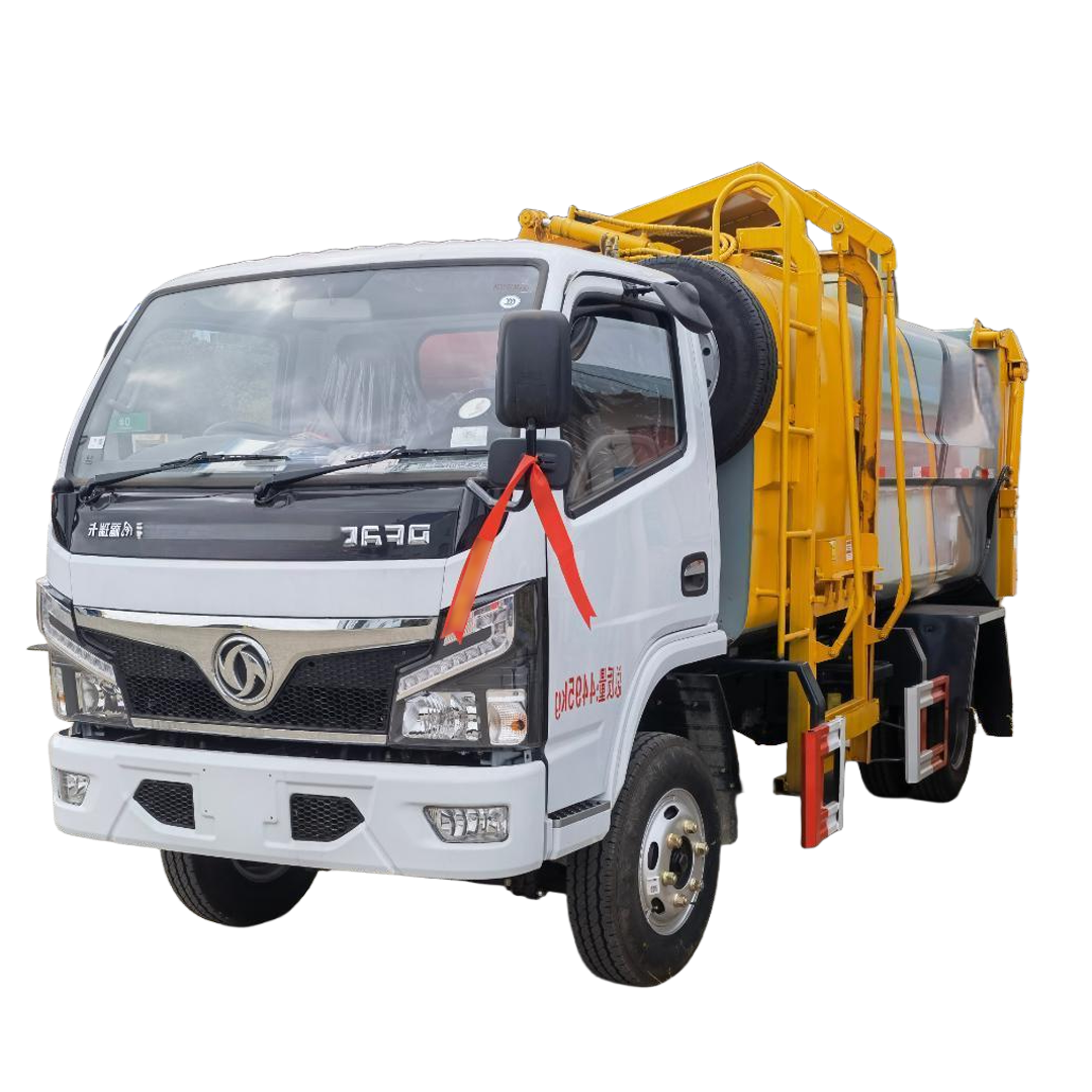 Dongfeng 5-Cbm Otomatik Dizel &Ccedil;&ouml;p Kamyonu 4x2 S&uuml;r&uuml;c&uuml; Tekerlek Fabrika Doğ