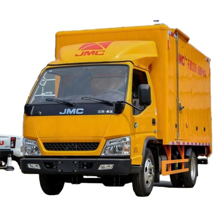 Yeni 4x2 JMC Van Kargo Kamyon 3-5 Ton Dizel Kutu Kamyon Sol Direksiyon Işık Kamyon Satılık
