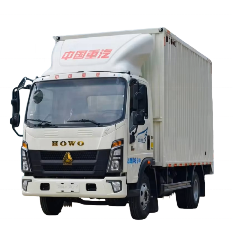Howo 4X2 Yeni Dizel 6 Ton Kutu Taşıma Kamyonu Perakende Malzemeler Teslimatı Sağ Direksiyon Otomatik