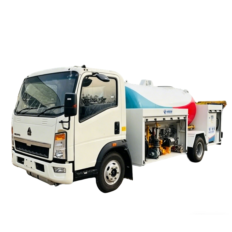 HOWO 5000 Liter LPG Bobtail Kamyon Pişirme Silindiri Refiiling İ&ccedil;in